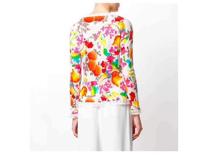 Christian Dior Cardigã de malha floral e renda - vista 4