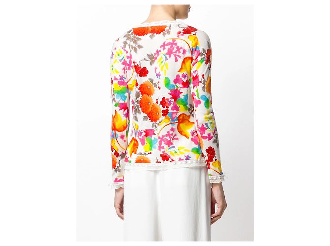 Christian Dior Cardigã de malha floral e renda - vista 5