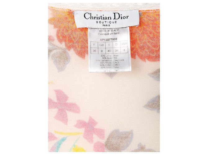 Christian Dior Cardigã de malha floral e renda - vista 7