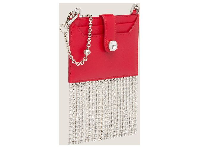 Miu Miu Cartera roja con flecos de cristales - vista 5