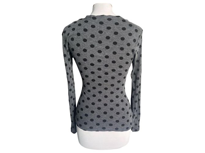 Top transpassado de bolinhas Moschino Preto Cinza - vista 2