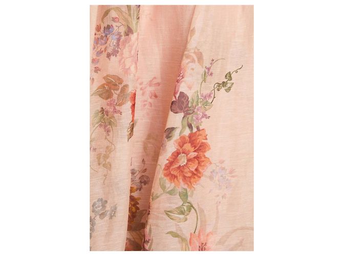 Zimmermann Blumenprint Kleid aus Leinen und Seide Mehrfarben Angeln - Ansicht 10