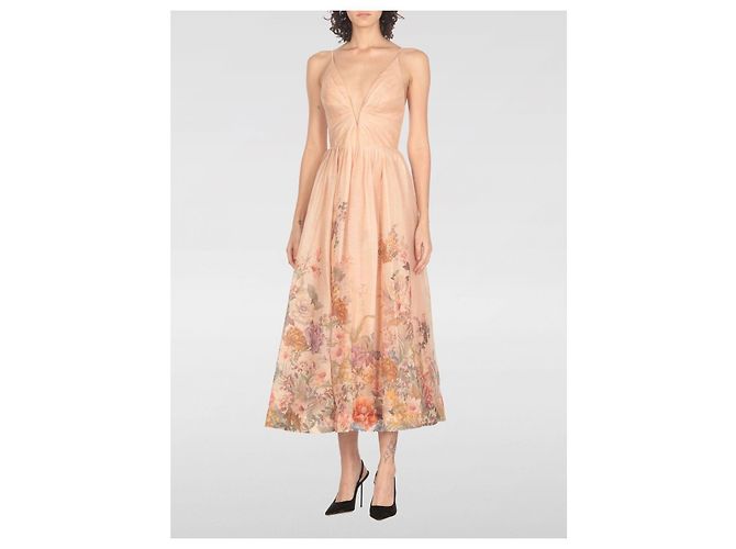 Zimmermann Blumenprint Kleid aus Leinen und Seide Mehrfarben Angeln - Ansicht 2