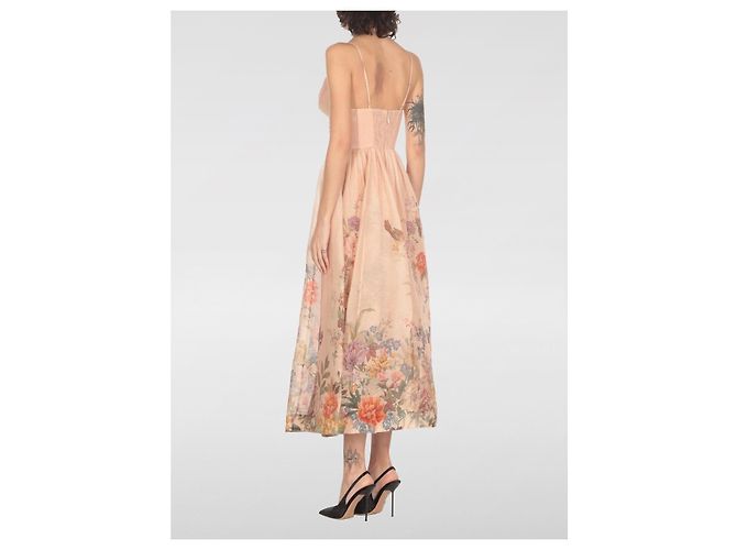 Zimmermann Blumenprint Kleid aus Leinen und Seide Mehrfarben Angeln - Ansicht 3