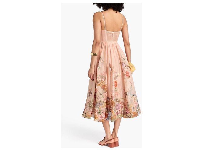 Zimmermann Blumenprint Kleid aus Leinen und Seide Mehrfarben Angeln - Ansicht 5