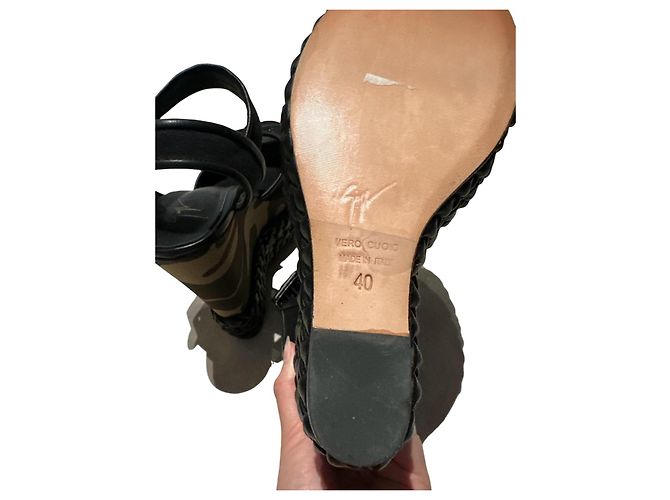 Giuseppe Zanotti Sandali con zeppa platform camouflage Marrone Nero Verde Cachi - vista 5