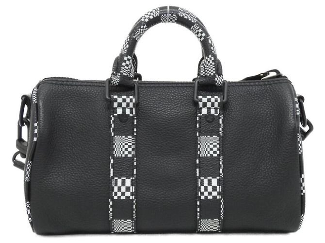 Borsa a tracolla Louis Vuitton Damier Distorted City Keepall XS Nero - vista 2