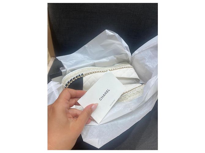 Espadrilles Chanel in pelle trapuntata bianco e nero - vista 4