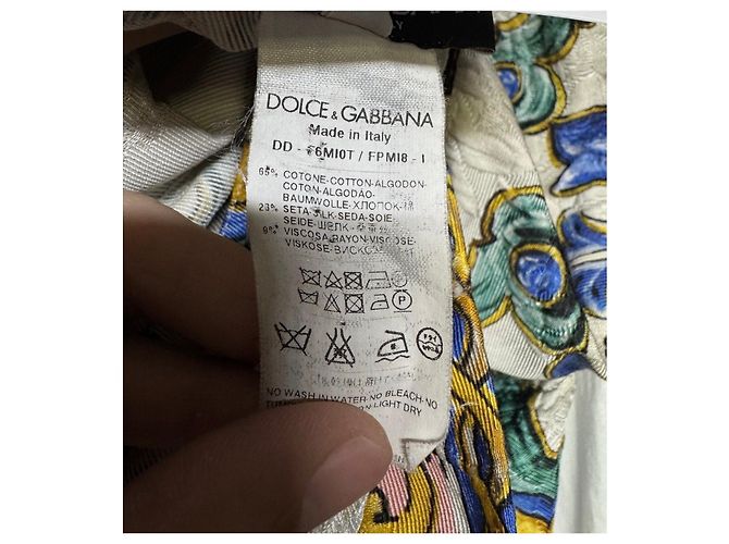 Vestido de seda e algodão estampado vibrante Dolce & Gabbana XXS usado - vista 6