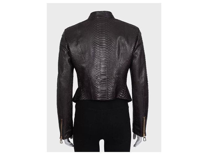 Kurze Alberta Ferretti Lammfelllederjacke NWOT IT44/S - Ansicht 3