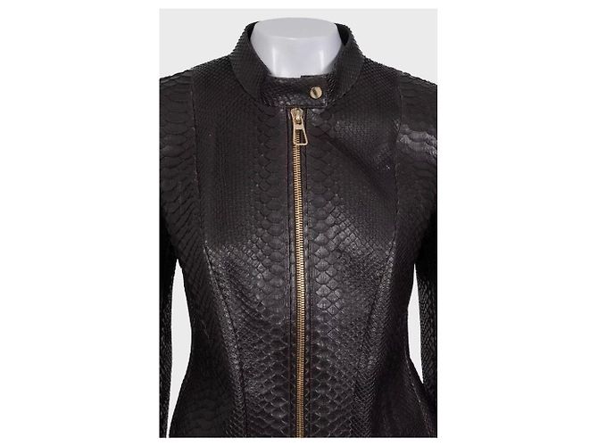 Kurze Alberta Ferretti Lammfelllederjacke NWOT IT44/S - Ansicht 4