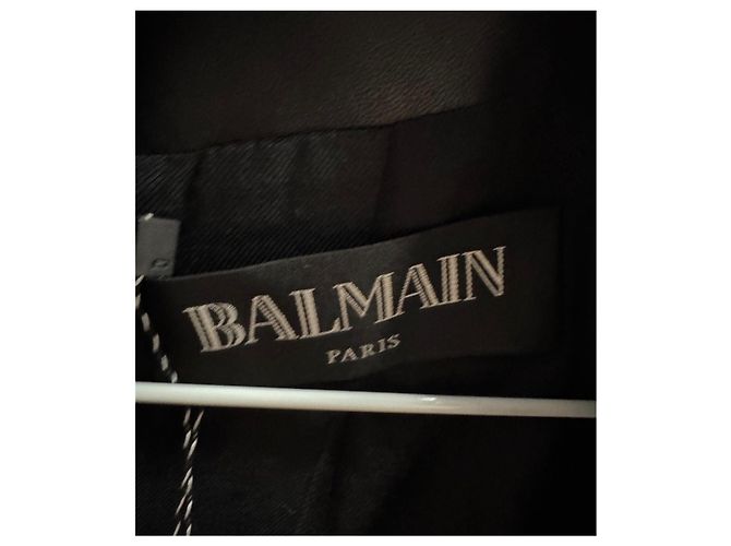 Giacca Balmain in lussuoso pelle di agnello nero - Taglia FR34/XS Usato - vista 5