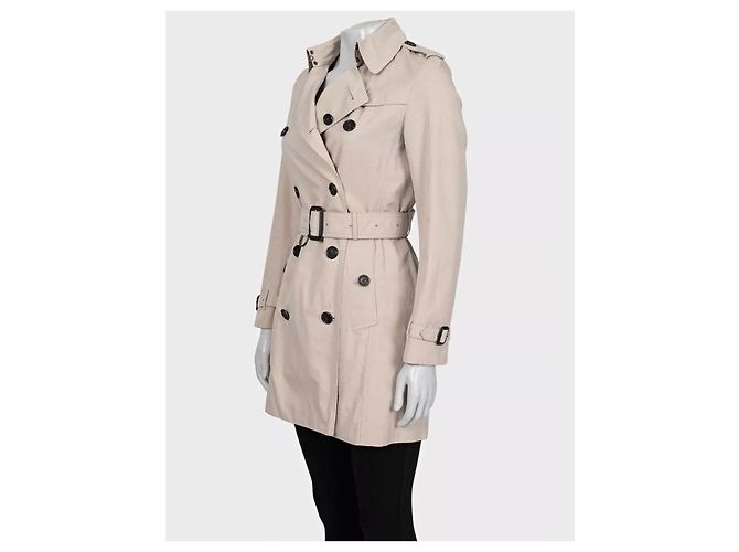 Gabardina corta beige Burberry con cinturón EU32/XXS De segunda mano - vista 2