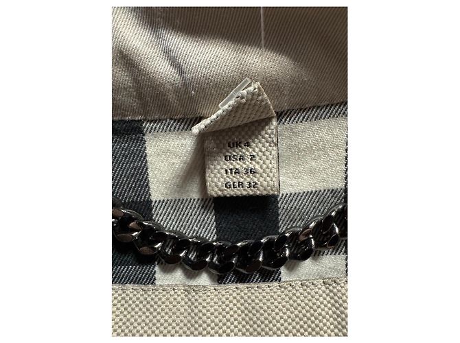 Gabardina corta beige Burberry con cinturón EU32/XXS De segunda mano - vista 5