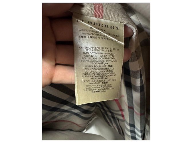 Gabardina corta beige Burberry con cinturón EU32/XXS De segunda mano - vista 7