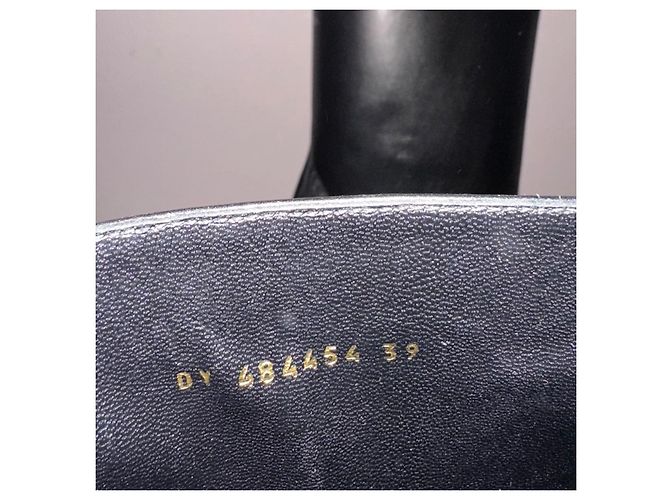 Saint Laurent Niki Botas Altas de Cuero Negro con Flecos - vista 8