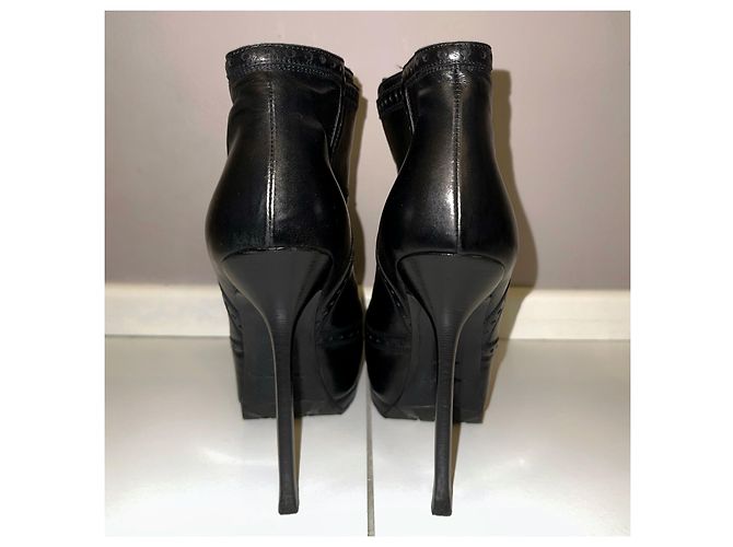 Yves Saint Laurent Tribtoo Botas Plataforma Cuero Negro - vista 6