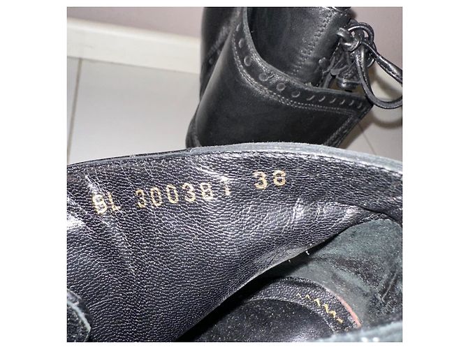 Yves Saint Laurent Tribtoo Botas Plataforma Cuero Negro - vista 8