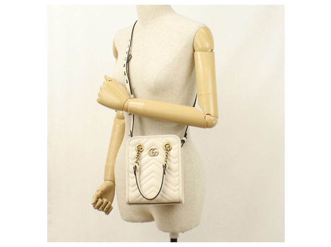 Borsa Gucci GG Marmont bianca Bianco - vista 8