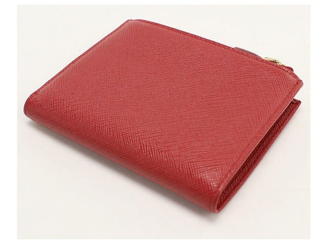 Saffiano Prada Red Leather Bi-Fold Wallet - view 2