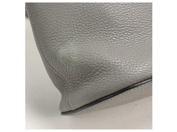 Borsa a tracolla in pelle grigia Prada Marrone - vista 5