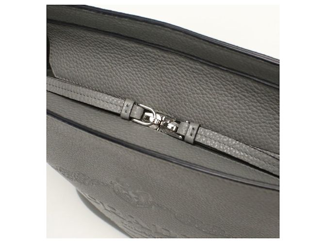 Borsa a tracolla in pelle grigia Prada Marrone - vista 6