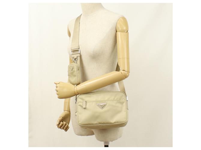 Borsa a tracolla beige Prada - vista 8