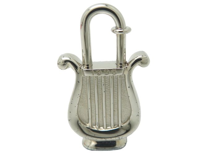 Charm a forma di lucchetto a arpa Hermès Argento - vista 2