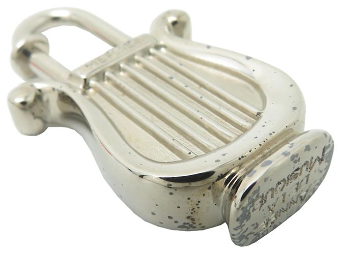 Charm a forma di lucchetto a arpa Hermès Argento - vista 3