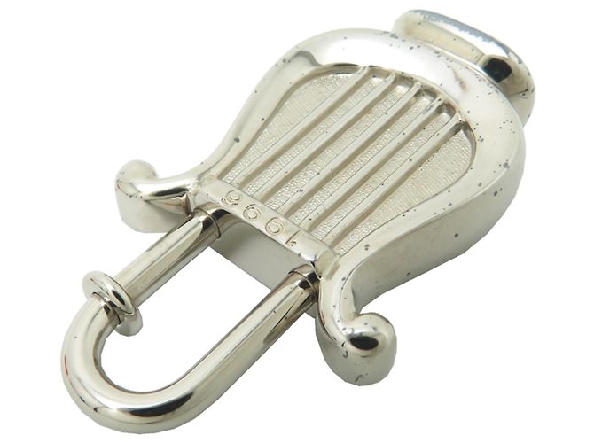 Charm a forma di lucchetto a arpa Hermès Argento - vista 4