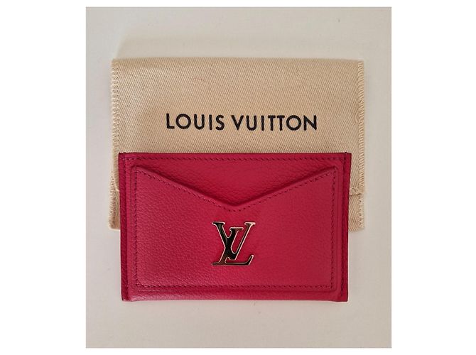 Louis Vuitton Lockme Tarjetero Rose Vif piel granulada Rosa - vista 3