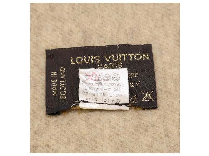 Stola Reykjavik in cashmere con monogramma e frange Louis Vuitton Beige Marrone scuro - vista 6