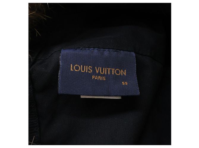 Cappellino Louis Vuitton in nylon e pelliccia di coniglio nero - vista 7