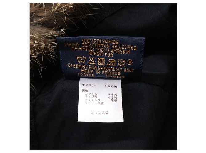 Cappellino Louis Vuitton in nylon e pelliccia di coniglio nero - vista 8