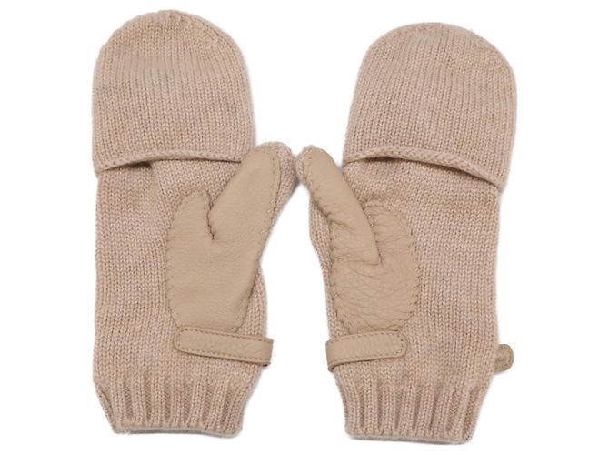 Hermès Guanti in cashmere Hermes Baltimore Sellier Button Beige - vista 2