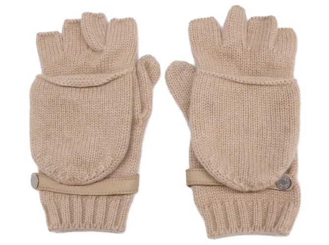 Hermès Guanti in cashmere Hermes Baltimore Sellier Button Beige - vista 3