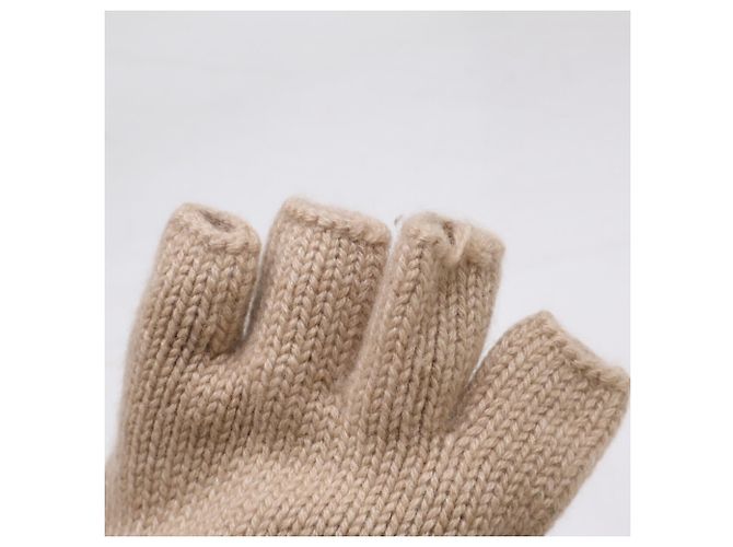 Hermès Guanti in cashmere Hermes Baltimore Sellier Button Beige - vista 5