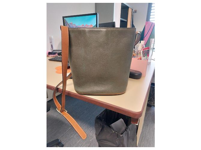 16 Céline Leder Beutelhandtasche Braun Khaki Dunkelgrün - Ansicht 7