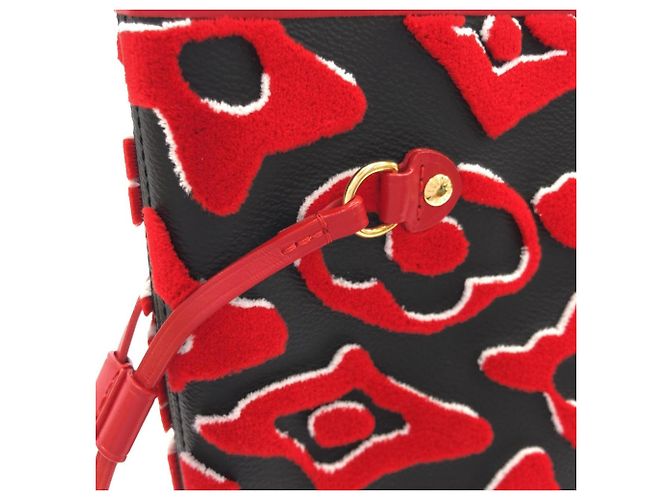 Borsa Louis Vuitton LVxUF Neverfull MM Nero Rosso - vista 4