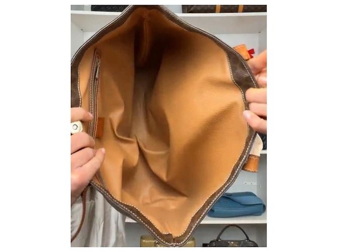 Céline Celine Tote Bag in tela Macadam Marrone - vista 5