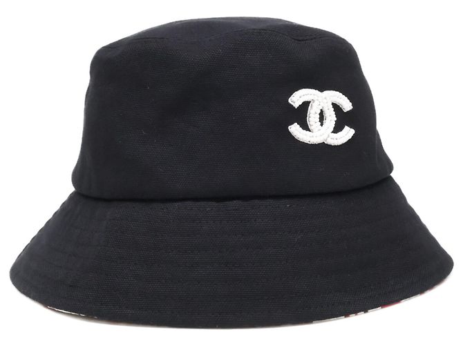 Chanel Black Cotton Bucket Hat - view 2