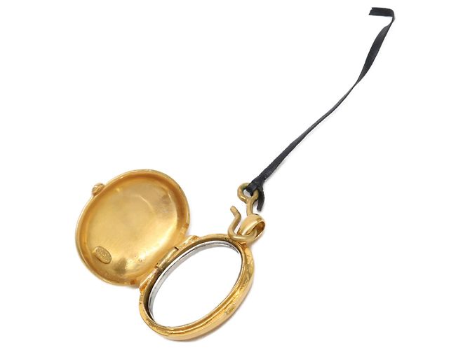 Chanel 95P Coco Mark Medaillon Anhänger Mirror Golden - Ansicht 6