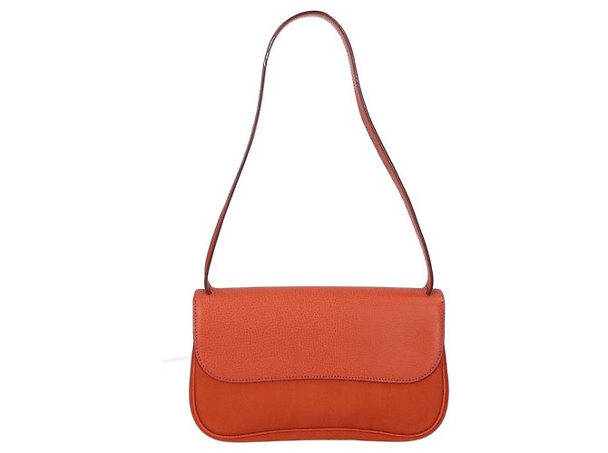 Hermès Borsa a Spalla Hermes Vache Liège x Toile H Sac Colorado PM Arancione - vista 3