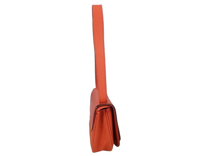 Hermès Borsa a Spalla Hermes Vache Liège x Toile H Sac Colorado PM Arancione - vista 4