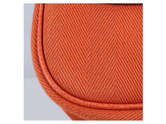 Hermès Borsa a Spalla Hermes Vache Liège x Toile H Sac Colorado PM Arancione - vista 8