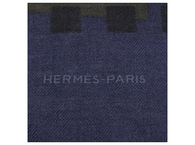 Stola in cashmere e seta a pois Hermès Cachi Giallo - vista 3