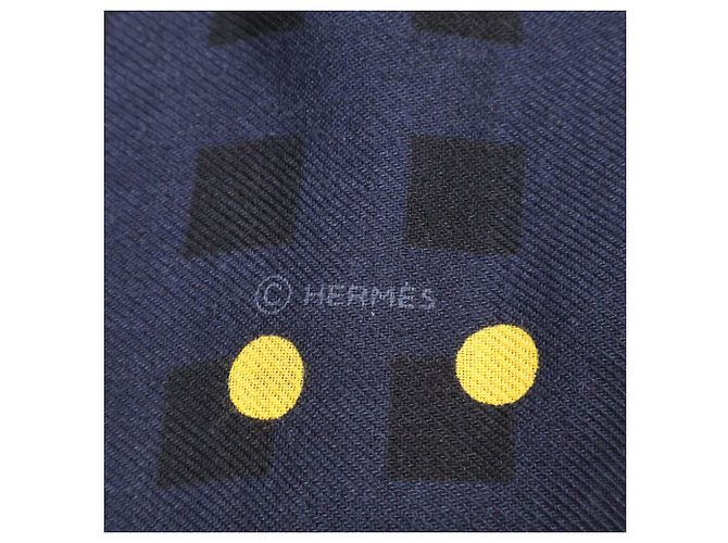 Stola in cashmere e seta a pois Hermès Cachi Giallo - vista 4