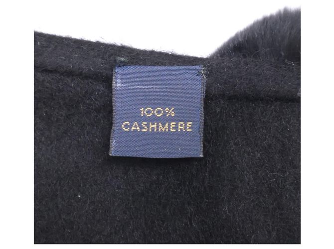 Sciarpa Triangle Fendi in Cashmere e Pelliccia Nera con Frange Nero - vista 6