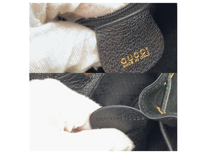 Bamboo Gucci Piccolo zaino e borsa a tracolla in scamosciato nero vintage con bambù - vista 6