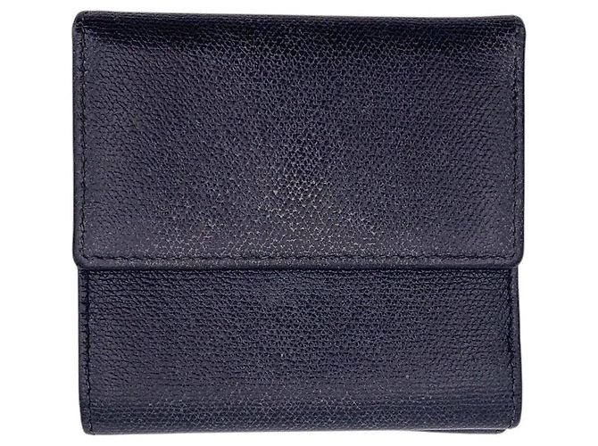 Timeless Chanel Vintage Black Leather Double Compact Coco Wallet - view 3